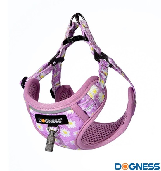 Traksid ja jalutusrihm väikesele koerale, kassile, kutsikale, helelilla karikakardega Calamus Purple (Dogness Little Rascal)