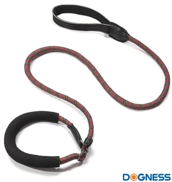 Lasso jalutusrihm koerale, treeningrihm, helkuritega, rohelise-roosa mix (Dogness Training)