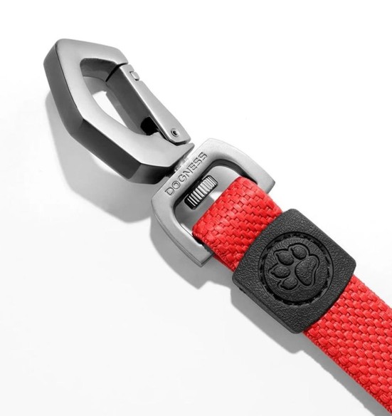 Поводок для собак с амортизатором и светоотражателем, чёрный (Dogness Reflective)