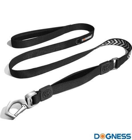Jalutusrihm koerale, anti-shock, helkuritega, must (Dogness Reflective)