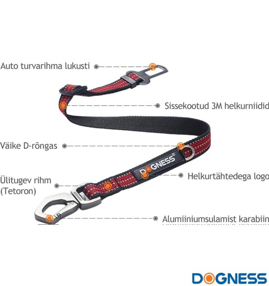 Turvarihm autosse, pikk, roheline (Dogness)