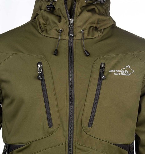 Куртка мужская водонепроницаемая и ветрозащитная, оливково-зеленый Akka Softshell (Arrak)