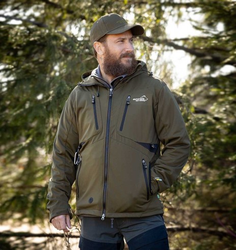 Куртка мужская водонепроницаемая и ветрозащитная, оливково-зеленый Akka Softshell (Arrak)