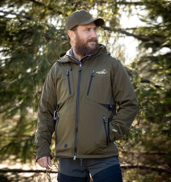 Куртка мужская водонепроницаемая и ветрозащитная, оливково-зеленый Akka Softshell (Arrak)