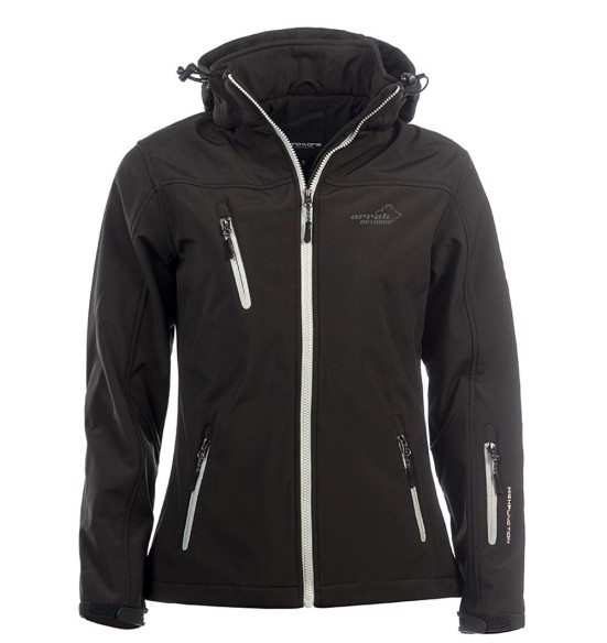 Jope naistele, veekindel ja tuulekindel, must Softshell (Arrak / Pro 99)