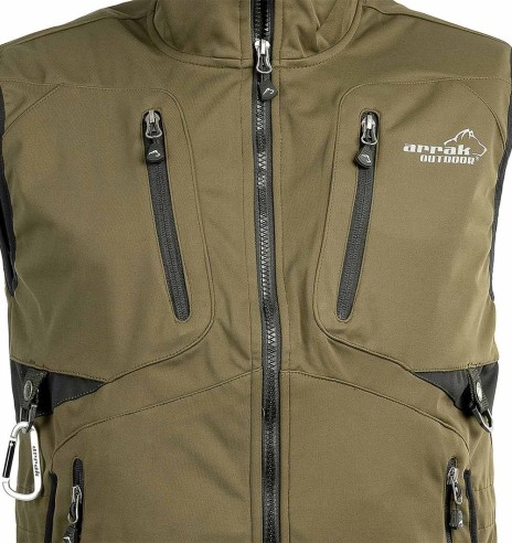 Vest unisex, veekindel ja tuulekindel, oliiviroheline Acadia Softshell, koerajuhile (Arrak)