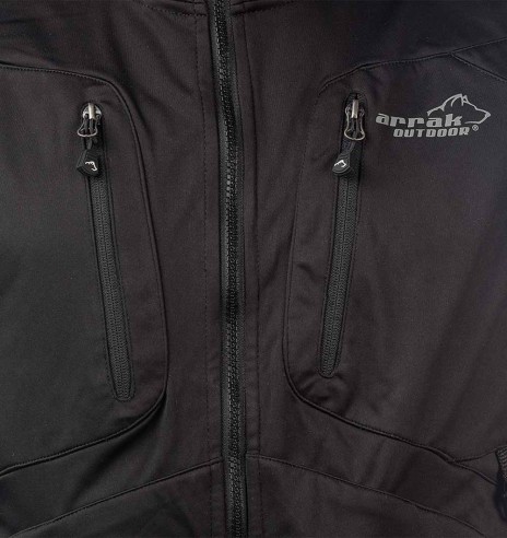 Vest unisex, veekindel ja tuulekindel, must Acadia Softshell, koerajuhile (Arrak)