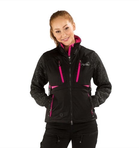 Vest naistele, veekindel ja tuulekindel, must/roosa Acadia Softshell, koerajuhile (Arrak)