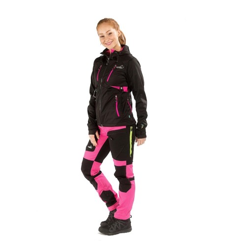 Vest naistele, veekindel ja tuulekindel, must/roosa Acadia Softshell, koerajuhile (Arrak)