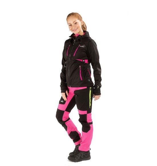 Vest naistele, veekindel ja tuulekindel, must/roosa Acadia Softshell, koerajuhile (Arrak)