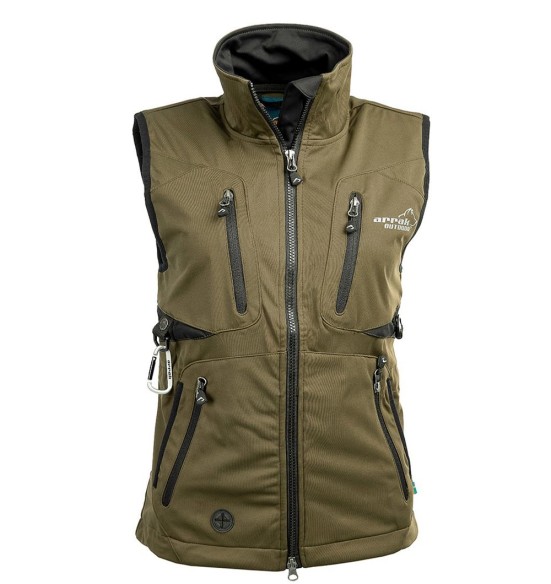 Vest naistele, veekindel ja tuulekindel, oliiviroheline Acadia Softshell, koerajuhile (Arrak)