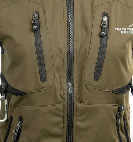 Vest naistele, veekindel ja tuulekindel, oliiviroheline Acadia Softshell, koerajuhile (Arrak)