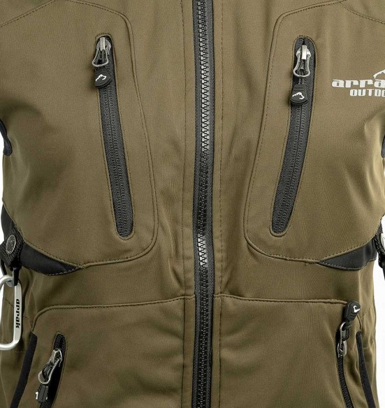 Vest naistele, veekindel ja tuulekindel, oliiviroheline Acadia Softshell, koerajuhile (Arrak)