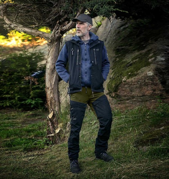 Püksid meestele, vetthülgavad ja elastsed, oliiviroheline Hybrid (Arrak Outdoor)