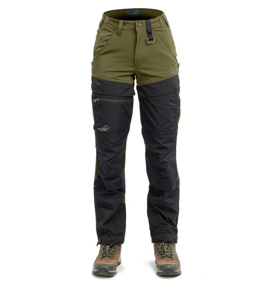 Püksid naistele, vetthülgavad ja elastsed, oliiviroheline Hybrid (Arrak Outdoor)