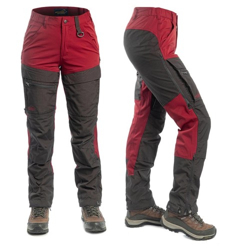 Püksid naistele, vetthülgavad ja elastsed, punane Hybrid (Arrak Outdoor)