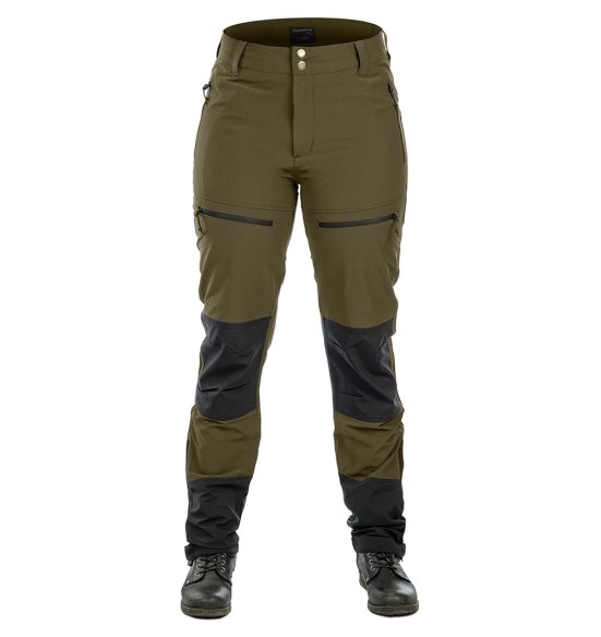 Брюки женские, водоотталкивающие и эластичные, оливково-зеленые, Perfomance (Arrak Outdoor)