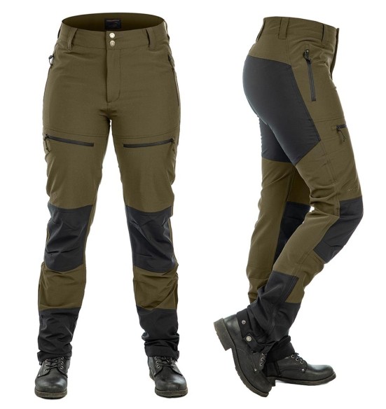 Брюки женские, водоотталкивающие и эластичные, оливково-зеленые, Perfomance (Arrak Outdoor)