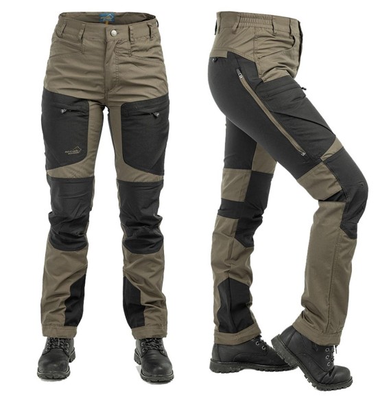 Püksid naistele, stretšpaneelidega ja vetthülgavad, pruun, Active Stretch (Arrak Outdoor)