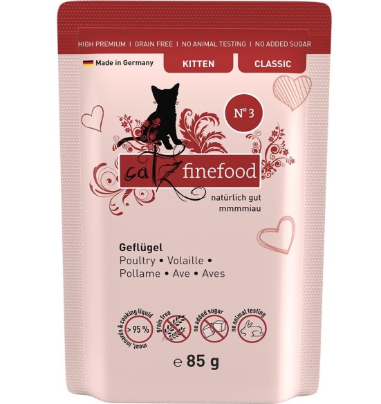 Kassipojale Classic Kitten N°3 KODULINNULIHAGA (69%), teraviljavaba kassieine kotike (Catz Finefood)