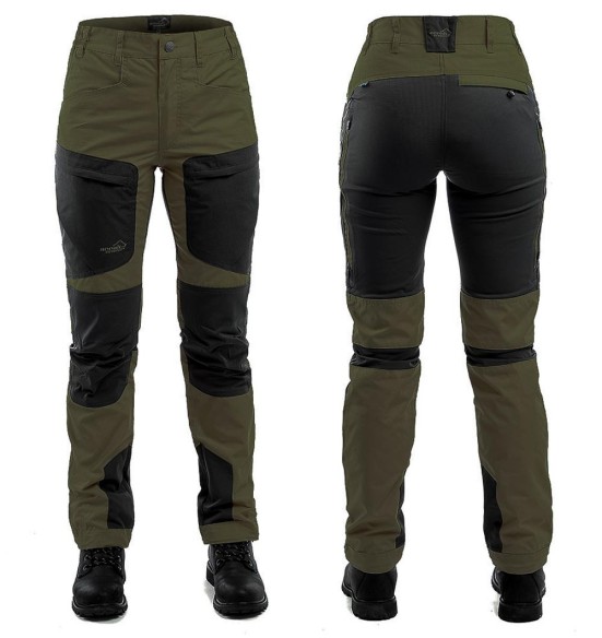 Брюки женские с эластичными вставками и водоотталкивающей пропиткой, оливково-зеленые, Active Stretch (Arrak Outdoor)