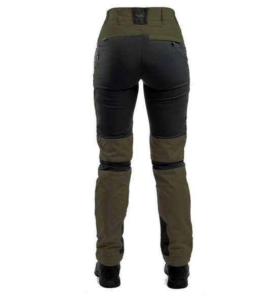 Püksid naistele, stretšpaneelidega ja vetthülgavad, oliiviroheline, Active Stretch (Arrak Outdoor)
