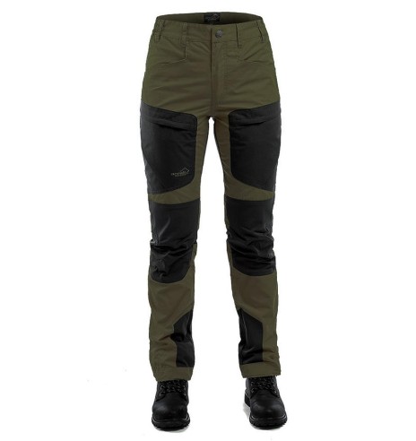 Брюки женские с эластичными вставками и водоотталкивающей пропиткой, оливково-зеленые, Active Stretch (Arrak Outdoor)