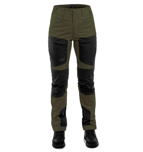 Брюки женские с эластичными вставками и водоотталкивающей пропиткой, оливково-зеленые, Active Stretch (Arrak Outdoor)