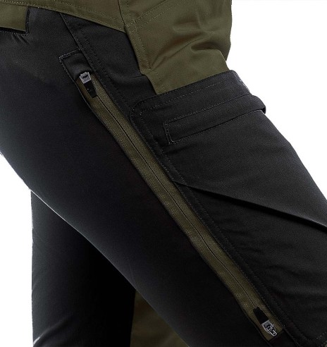 Püksid naistele, stretšpaneelidega ja vetthülgavad, oliiviroheline, Active Stretch (Arrak Outdoor)