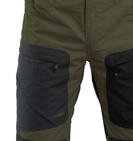 Брюки мужские с эластичными вставками и водоотталкивающей пропиткой, оливково-зеленые, Active Stretch (Arrak Outdoor)