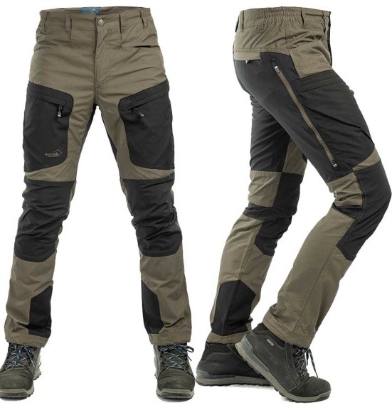 Püksid meestele, stretšpaneelidega ja vetthülgavad, pruun, Active Stretch (Arrak Outdoor)