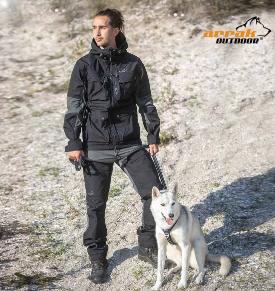 Куртка мужская, водоотталкивающая, чёрная, Hybrid (Arrak Outdoors)