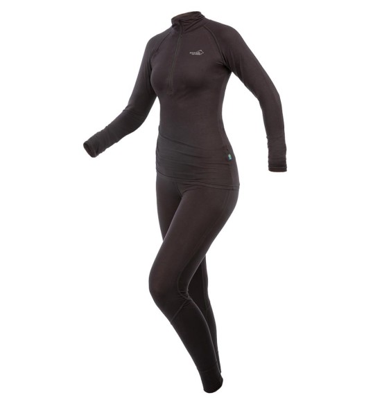 Aluspesu kompleks naistele, bambusviskoosist, superpehme, must, Ultra Bamboo (Arrak Outdoor)