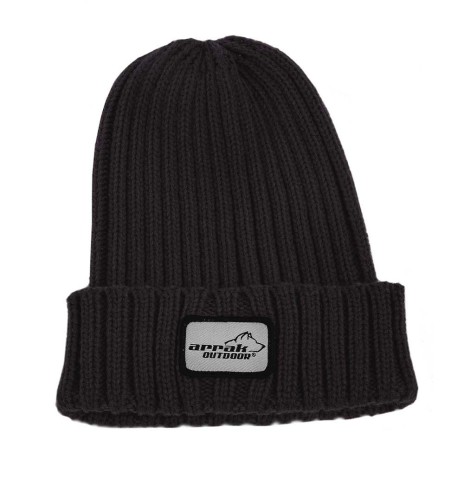 Müts kootud, klassikaline soonik, must (Arrak Outdoor)