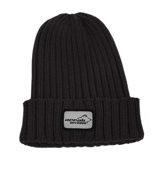 Müts kootud, klassikaline soonik, must (Arrak Outdoor)