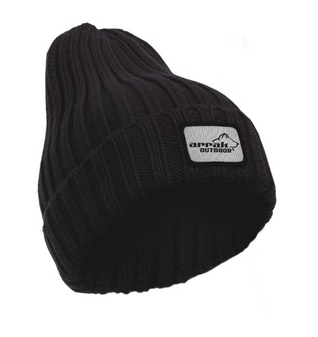 Müts kootud, klassikaline soonik, must (Arrak Outdoor)