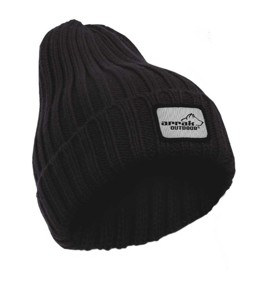 Müts kootud, klassikaline soonik, must (Arrak Outdoor)