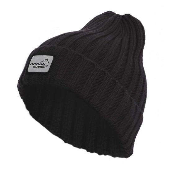 Müts kootud, klassikaline soonik, must (Arrak Outdoor)