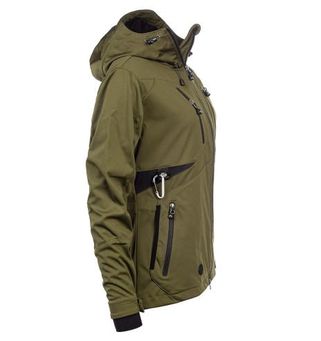 Куртка женская водонепроницаемая и ветрозащитная, оливково-зеленая Akka Softshell (Arrak)