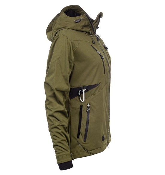 Куртка женская водонепроницаемая и ветрозащитная, оливково-зеленая Akka Softshell (Arrak)