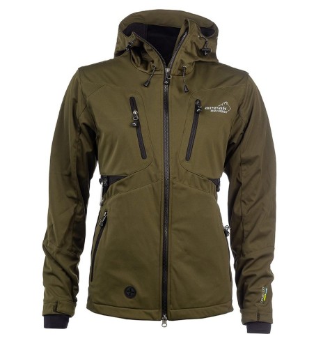 Куртка женская водонепроницаемая и ветрозащитная, оливково-зеленая Akka Softshell (Arrak)