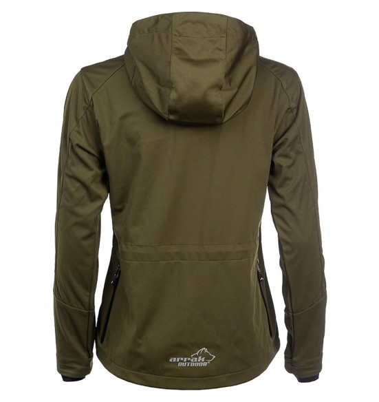 Куртка женская водонепроницаемая и ветрозащитная, оливково-зеленая Akka Softshell (Arrak)