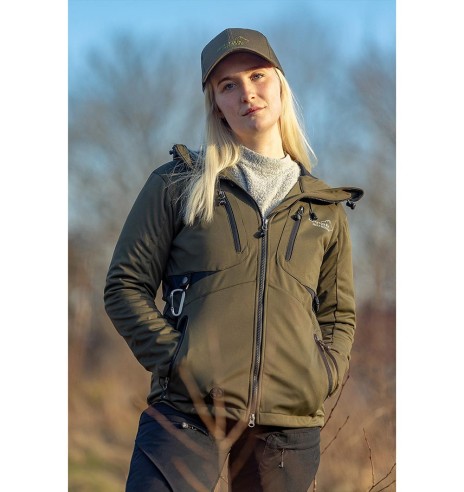 Куртка женская водонепроницаемая и ветрозащитная, оливково-зеленая Akka Softshell (Arrak)