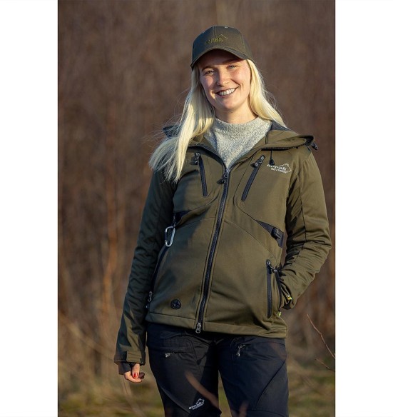 Куртка женская водонепроницаемая и ветрозащитная, оливково-зеленая Akka Softshell (Arrak)