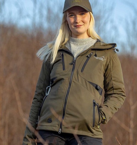 Куртка женская водонепроницаемая и ветрозащитная, оливково-зеленая Akka Softshell (Arrak)