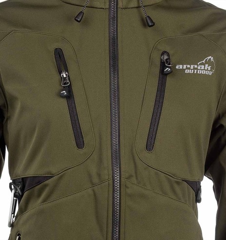 Куртка женская водонепроницаемая и ветрозащитная, оливково-зеленая Akka Softshell (Arrak)