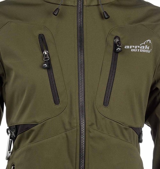Куртка женская водонепроницаемая и ветрозащитная, оливково-зеленая Akka Softshell (Arrak)