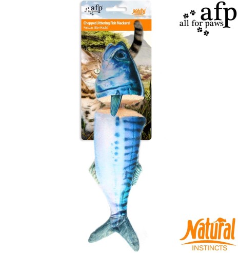 Mänguasi kassile, liikuv makrell, Chopped Jittering Fish Mackerel (AFP - Natural Instincts)