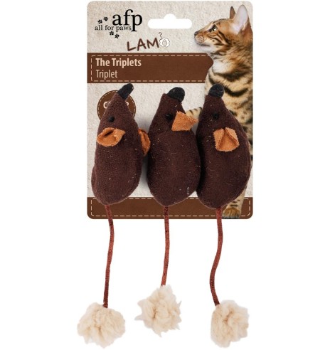 Mänguasi kassile, kolm hiirt, naistenõgesega, The Triplets (AFP - Lamb Cat)