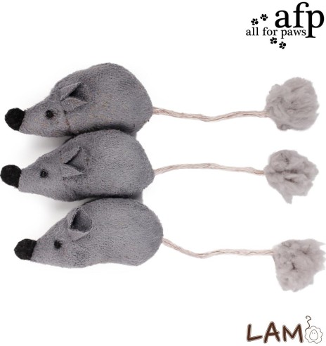 Mänguasi kassile, kolm hiirt, naistenõgesega, The Triplets (AFP - Lamb Cat)